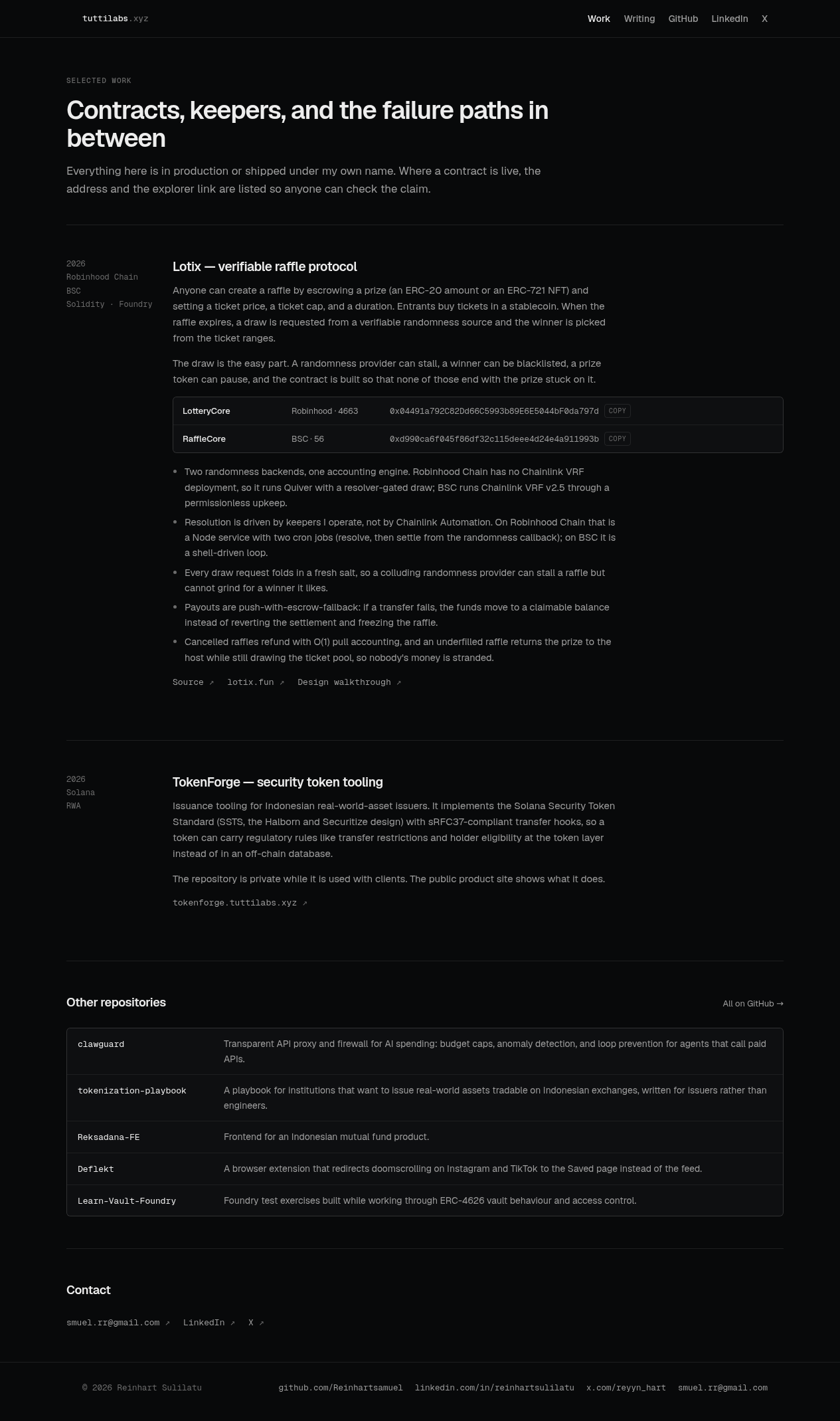 Tuttilabs Work Page